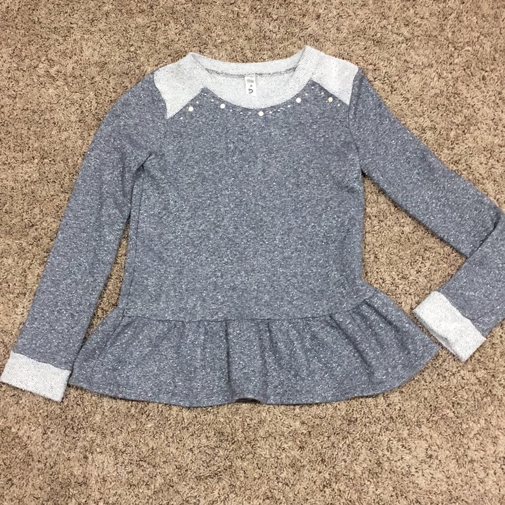 Cherokee Girl Sparkly Gray Sweatshirt Sz L (10/12)